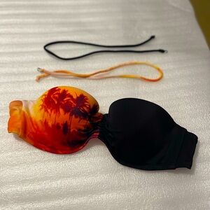 Victoria Secret Strapless Push Up Bikini Swim Top Size 32 B with straps